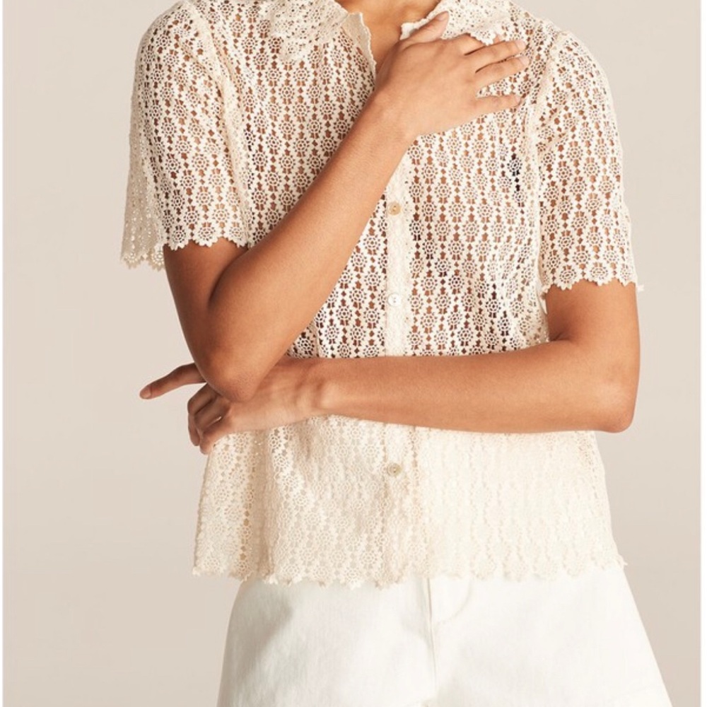 Rebecca Taylor Blouse Beautiful textiles decorated with embroidery and lace